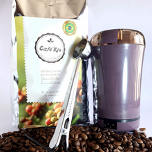 Cargar imagen en el visor de la galería, Café en grano variedad Superior mas Molinillo eléctrico y cuchara clip dosificadora
