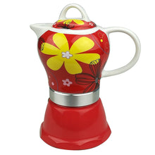 Cargar imagen en el visor de la galería, Cafetera Italiana o Moka nuevo diseño de cerámica estufa sostenible 3/6 tazas
